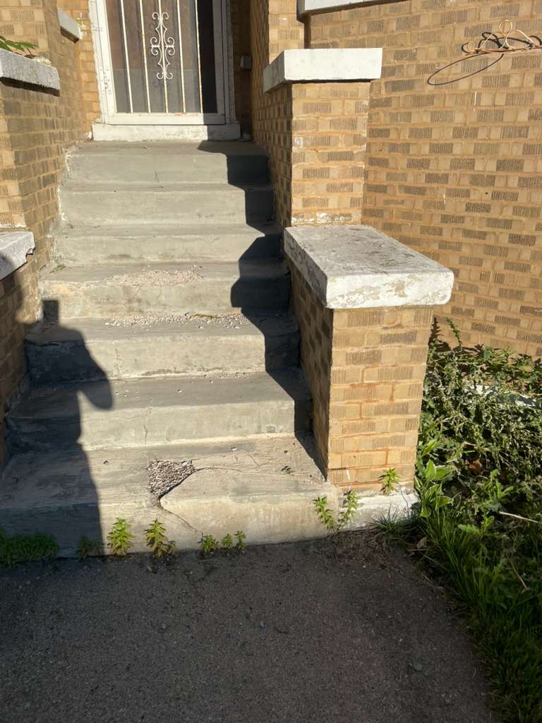 Old hollow-box concrete steps before rebuild — Chicago, IL