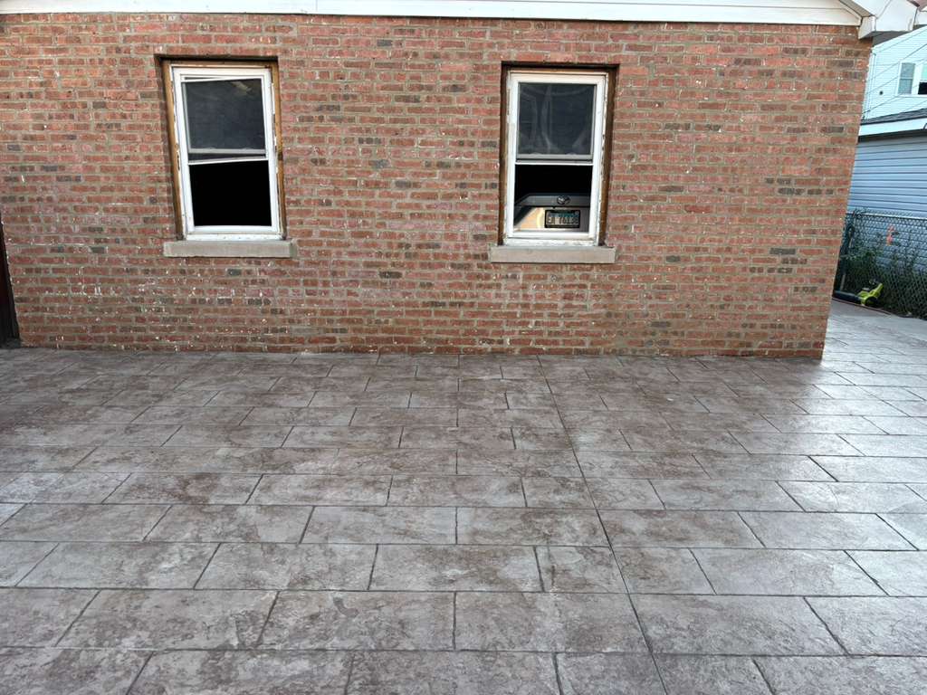 Finished stamped concrete patio — Chicago, IL
