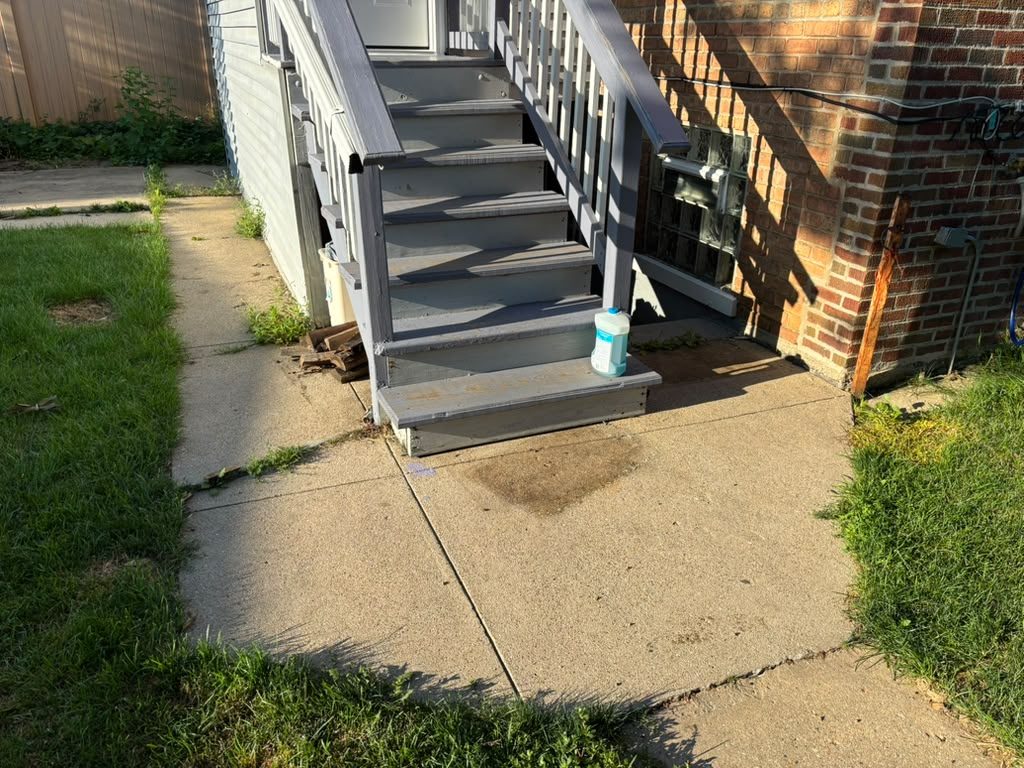 Cracked old walkway to the back stairs before replacement — Chicago, IL