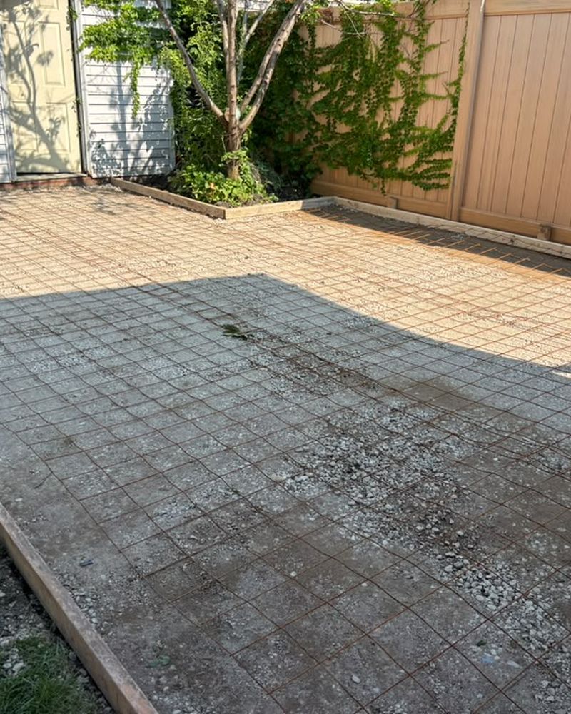 Stamped concrete patio with wet-look sealer — Chicago, IL